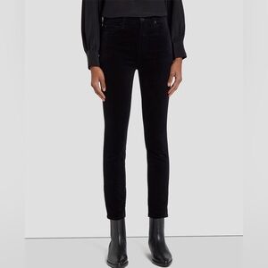 Designer 7 for all mankind, black, velvet, velour, skinny jeans